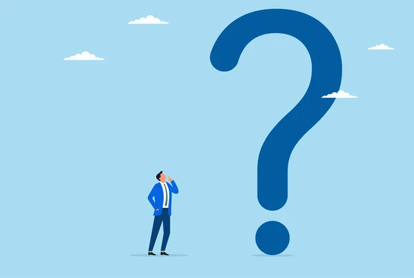 Büyük bir sorunun cevabını bulan bir iş adamının vektör çizimi