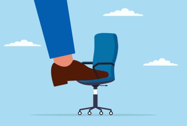 Büyük bir sandalyede oturan, otoriteyi, hakimiyeti ya da sosyal ortamdaki abartılı varlığı sembolize eden bir vektör çizimi.