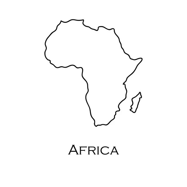 Mapa da África branco sobre um fundo branco — Vetor de Stock