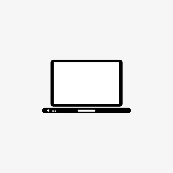 Laptop ile gri bir arka plan üzerinde bir ışık göstermek