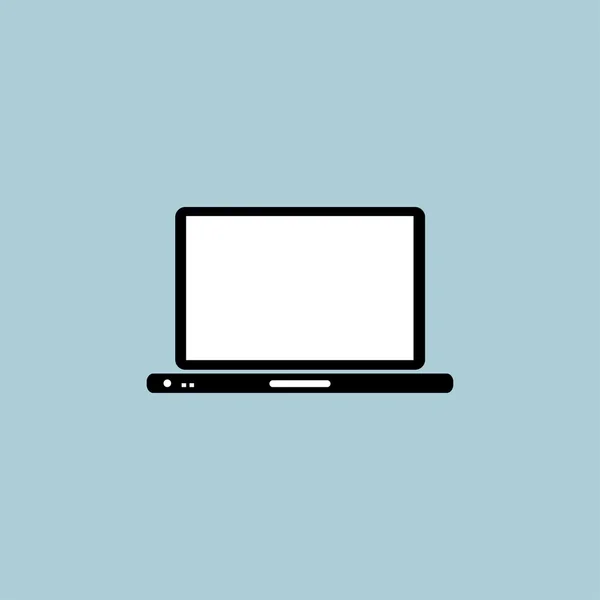 Laptop mit heller Anzeige auf hellblauem Hintergrund — Stockvektor