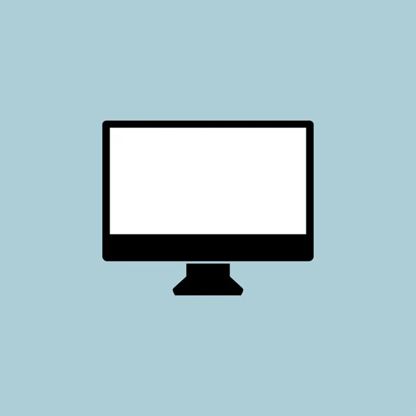 Computer mit heller Anzeige auf hellblauem Hintergrund — Stockvektor
