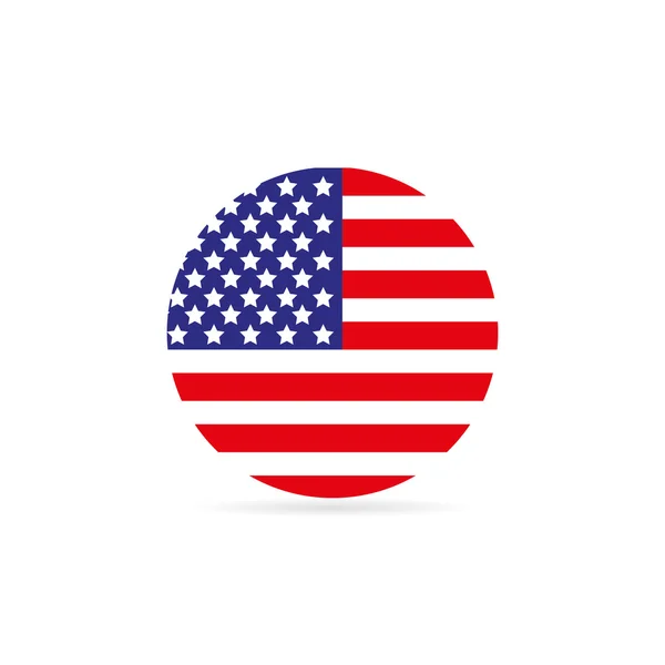 미국 국기는 흰색 바탕에 동그라미 — 스톡 벡터