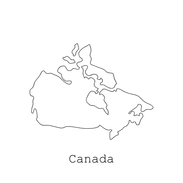 Mapa de Canadá sobre un fondo blanco — Vector de stock