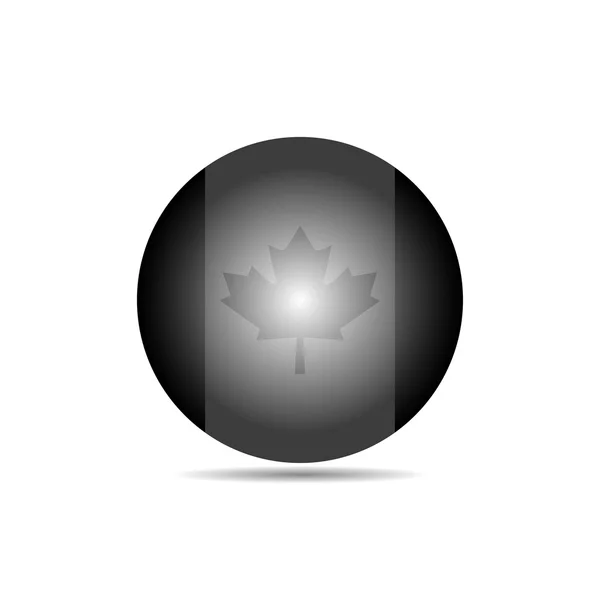 Kanadensisk flagga i en cirkel på vit bakgrund — Stock vektor