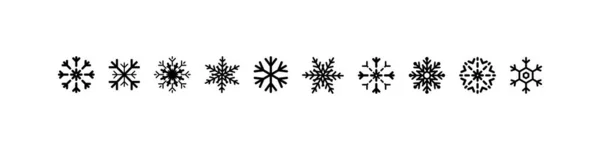Iconos Copos Nieve Plantilla Copo Nieve Nieve Año Nuevo Invierno — Archivo Imágenes Vectoriales