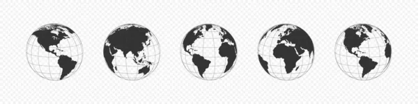 Globo Terra Mapa Mundo Isolado Ilustração Vetorial — Vetor de Stock