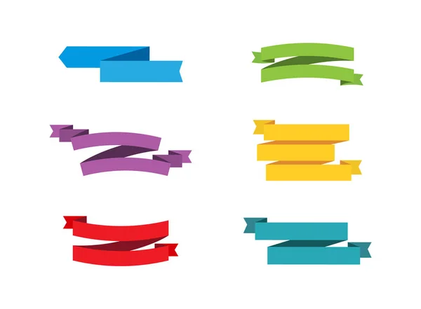 Bannières Rubans Colorés Isolées Illustration Vectorielle — Image vectorielle