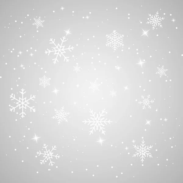 Nieve Cayendo Con Copos Nieve Estrellas Fondo Navidad Fondo Invierno — Archivo Imágenes Vectoriales