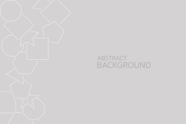 Soyut Vektör Arkaplanı. Farklı geometrik şekiller, izole edilmiş. Çizgi tasarımında geometrik şekiller. Toplama Üçgenleri, Kareler, Yıldızlar, Çemberler ve Çokgen. Vektör İllüstrasyonu