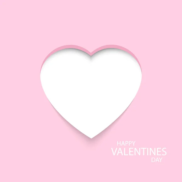 バレンタインデーのグリーティングカード ハッピーバレンタインデーバナーやポスター ピンクの背景にハート ベクターイラスト — ストックベクタ