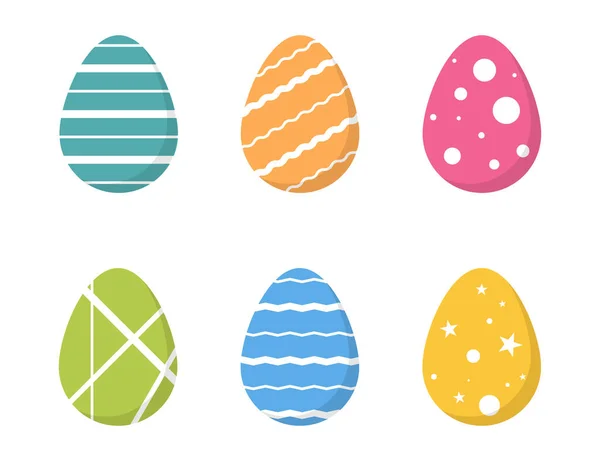 Huevos Pascua Vector Huevos Pascua Iconos Aislado Huevo Diseño Plano — Archivo Imágenes Vectoriales