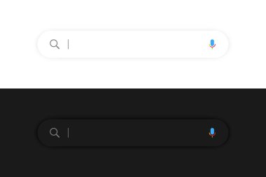 Google arama çubuğu. Beyaz arkaplanda gölgesi olan bir pencere ara. Vektör illüstrasyonu