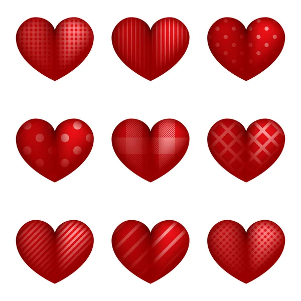 Red Hearts Conceito Valentine Hearts Com Amor Dia Dos Namorados — Vetor de Stock