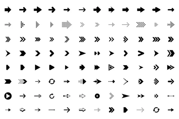 Coleção Setas Setas Ícones Pretos Ícone Vetorial Seta Coleção Vetorial —  Vetores de Stock