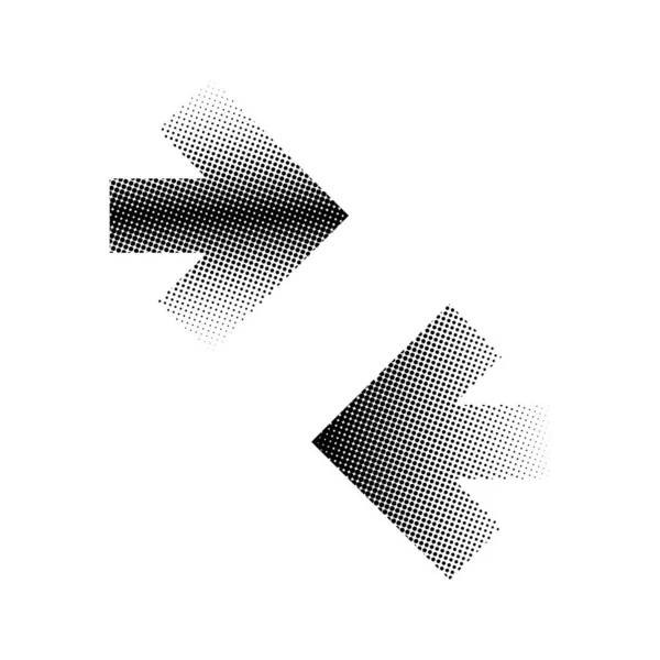 Pois Flèches Design Plat Flèche Noire Effet Demi Teinte Deux — Image vectorielle