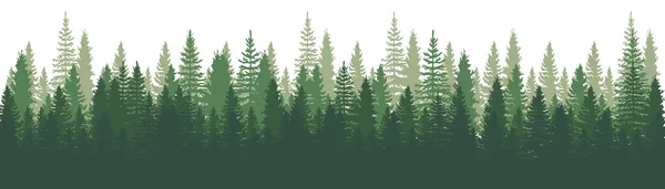 소나무들 Set Pine Spruce Christmas Tree White Background 수록되어 실루엣 — 스톡 벡터