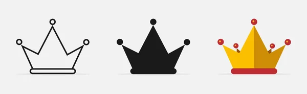 Корона Векторні Піктограми Корона Різних Конструкціях Логотип Crown Векторні Ілюстрації — стоковий вектор