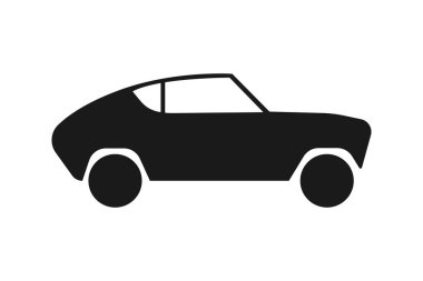 Araba vektör simgesi, izole edildi. Siyah araba vektör simgesi. Otomobil. Vektör illüstrasyonu