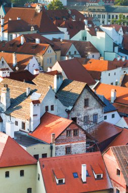 çatı Cesky Krumlov, Çek Cumhuriyeti için görünümünü yukarıda