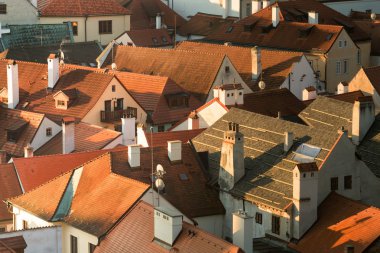 çatı Cesky Krumlov, Çek Cumhuriyeti için görünümünü yukarıda