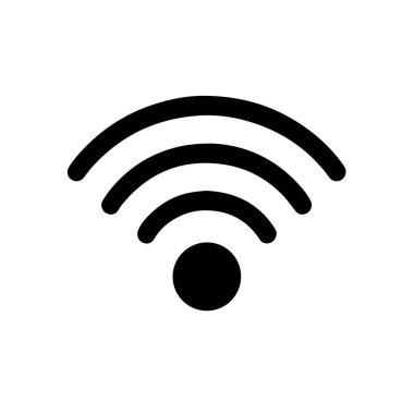Beyaz arkaplanda siyah kablosuz sembol