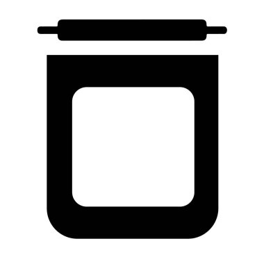 Black trash can icon isolated on white background, representing waste and recycling symbol