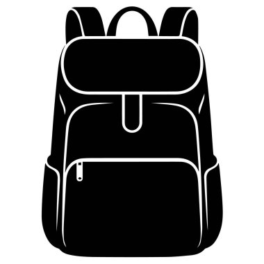 Beyaz arkaplanda izole edilmiş siyah sırt çantası