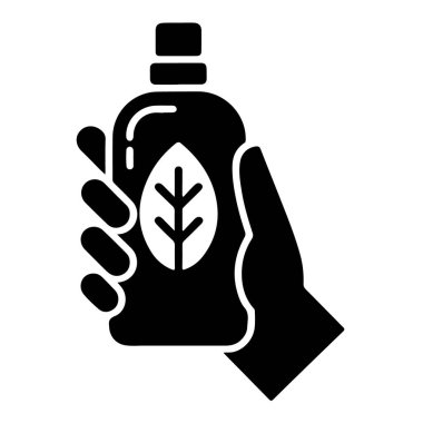 Beyaz arka planda izole edilmiş organik gübre şişesi. Çevre dostu bahçe ve tarım kavramı. Doğal bitki bakımı.