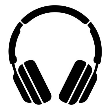 Beyaz arkaplanda izole edilmiş bir kulaklık tasviri, sesi özel ve rahat bir şekilde dinlemek için bir aygıt