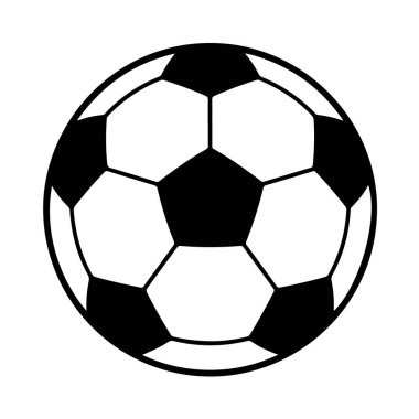 Beyaz arka planda izole edilmiş geleneksel bir şablona sahip klasik bir siyah-beyaz futbol topu çerçevenin merkezinde yer alır.