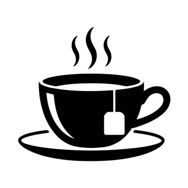 Beyaz arka planda izole edilmiş, sıcak bir mola ya da dinlenme zamanı için mükemmel bir fincan çay.