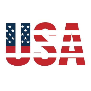Amerika Birleşik Devletleri 'nin vatansever bir sembolü olan beyaz arka planda izole edilmiş Amerikan bayrağı tasarımı.