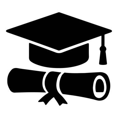 Mezuniyet başlığı ve diploması, akademik başarı ve öğrenciler için eğitim erişimini temsil eden beyaz arka planda izole edildi