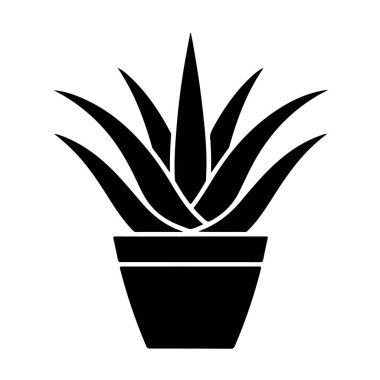 Beyaz arkaplanda izole edilmiş sulu bitki silueti