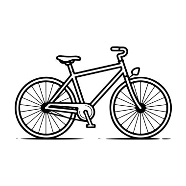 Beyaz arka planda izole edilmiş klasik bisiklet, özgürlük, uygunluk ve sanat tarzında sürdürülebilir ulaşımın sembolü.