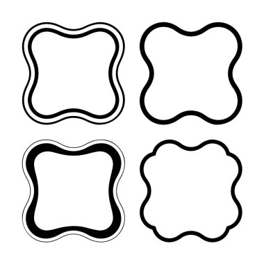 Beyaz arkaplanda izole edilmiş dört dekoratif çerçeve, tasarımlarınıza ve projelerinize biraz zarafet katmak için mükemmel