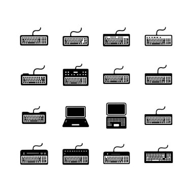 Çeşitli klavye simgelerinin koleksiyonu