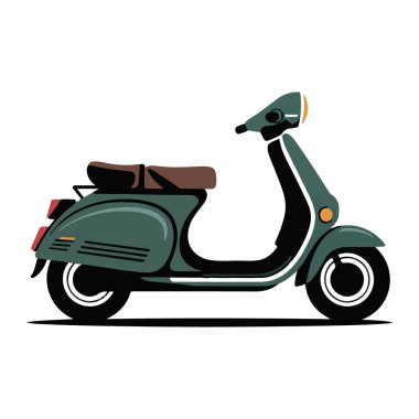 Klasik yeşil scooter vektör grafikleri modern