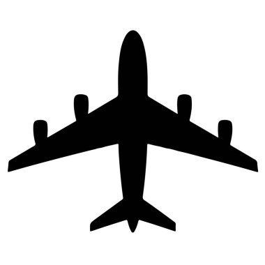 Uçan ticari bir uçağın silüeti.