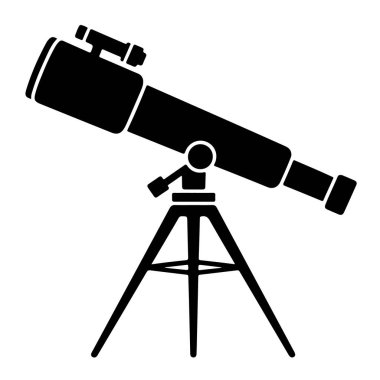 Bir teleskopun siyah silüeti.