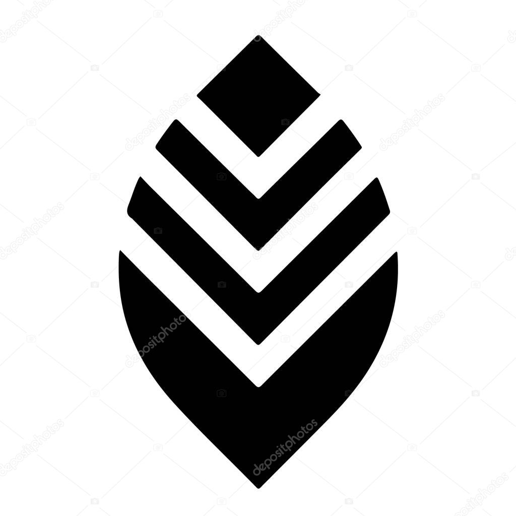 Chevron Leaf Logo  Geometric Modern Minimal Abstract Emblem