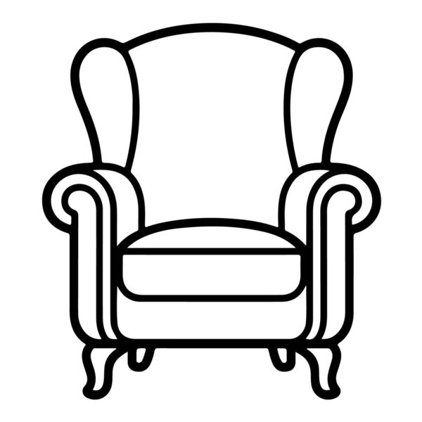 Classic wingback armchair, a comfortable and elegant piece of furniture, isolated on white background