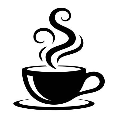 Bir fincan fincanda dumanı tüten bir kahve.