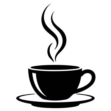 Bir fincan kahve fincanının siyah silüeti.