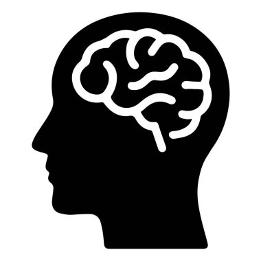 Beyni beyaz arka planda izole edilmiş baş silueti zekayı, zihni ve zihin sağlığını temsil ediyor.