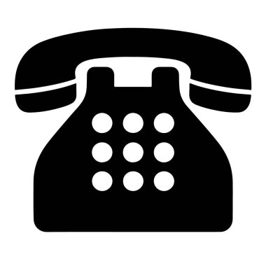 Beyaz arkaplanda izole edilmiş siyah bir telefon simgesi klasik bir dokunuşa ihtiyaç duyan her proje için mükemmeldir.