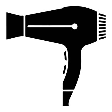 Saç kurutma makinesinin siyah silüeti.