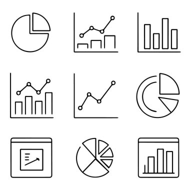 Beyaz arkaplanda izole edilmiş el çizimi ve grafik simgeleri kümesi