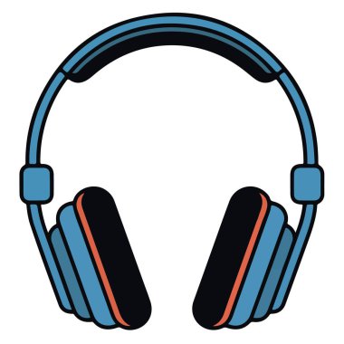 Müzik dinlemek için modern mavi kulaklık